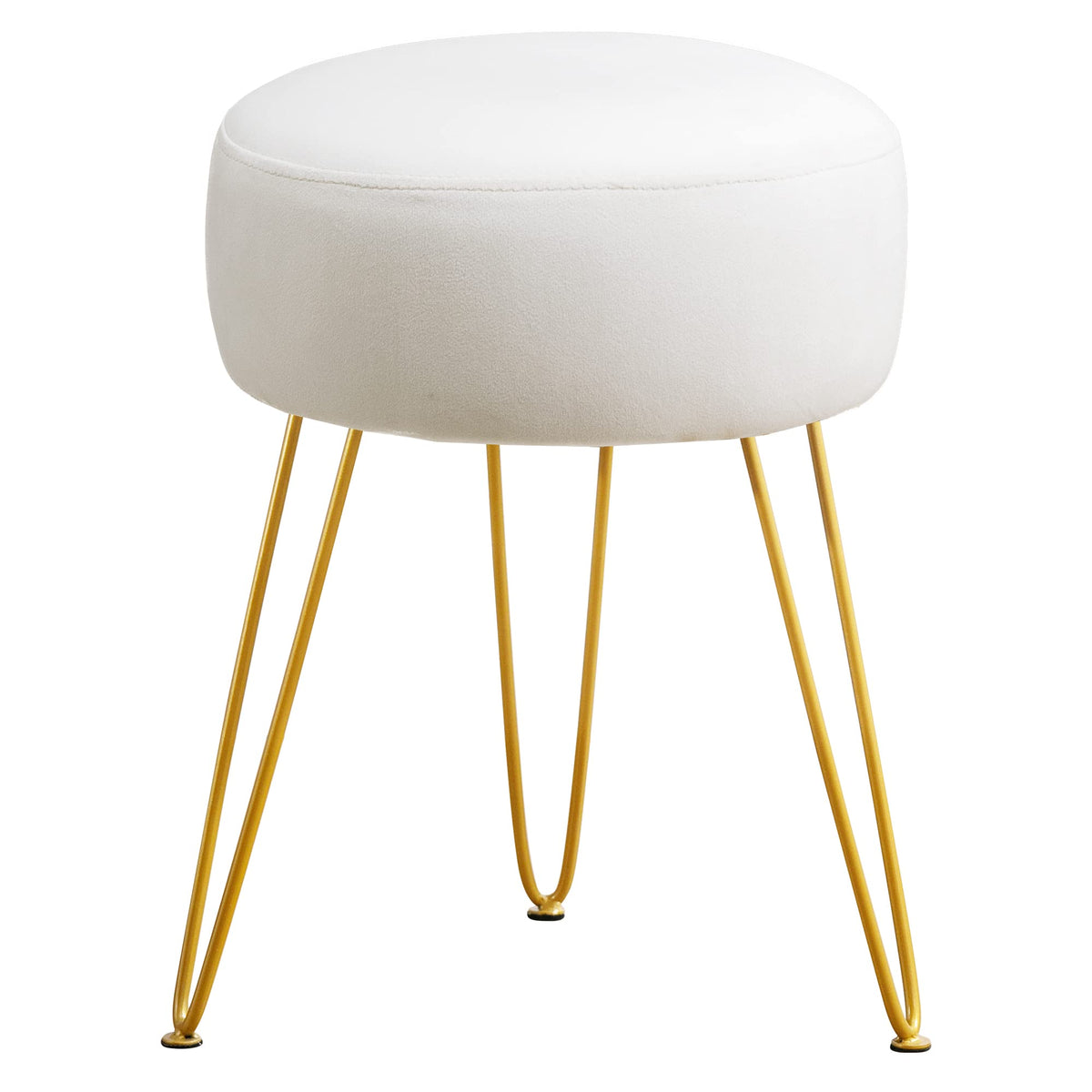 LUE BONA vanity stool with white round ottoman ideal for compact spaces