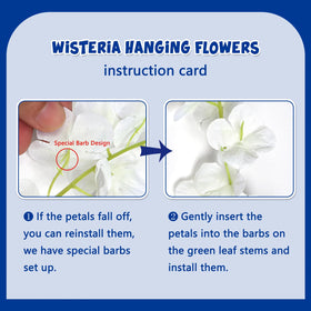 Luerbi royal blue wisteria garland decorating a calm bedroom or study