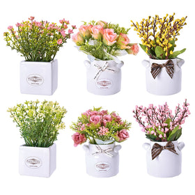 LUEUR artificial flowers in a ceramic pot, a stylish 6-piece centerpiece for any table.