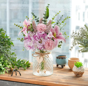 LUEUR faux flowers with vase dandelions add playful charm to any table
