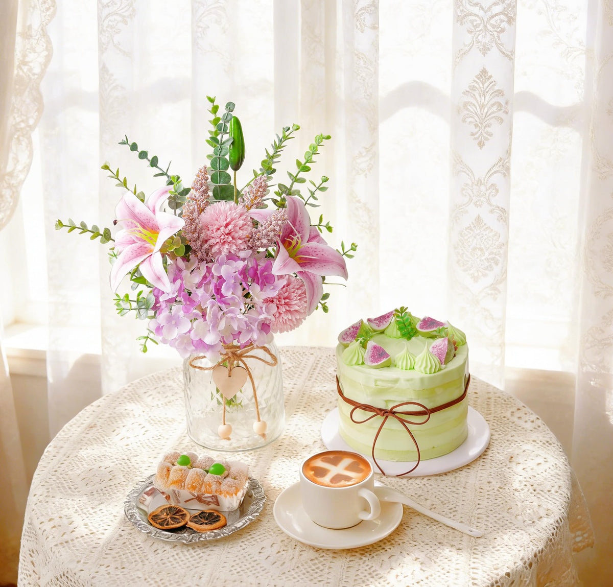 LUEUR faux flowers with vase realistic look enhances home decor year-round