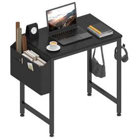 Lufeiya small desk in black for bedrooms, ideal for homework and laptop setup.