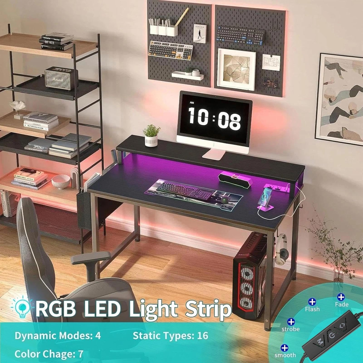 Lufeiya small desk ergonomic viewing angle with monitor height.