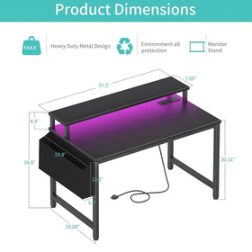 Lufeiya small desk monitor stand elevates screen to eye level.