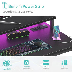 Lufeiya small desk includes storage bag and removable hooks.
