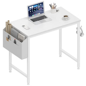 Lufeiya small white desk in a bedroom setup showing compact study space