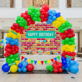 LuftParty Sesame Friends backdrop creates a photo ready Sesame themed party scene.