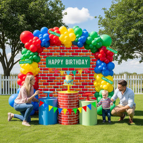 LuftParty Sesame Friends balloon ensemble adds playful color across the room.