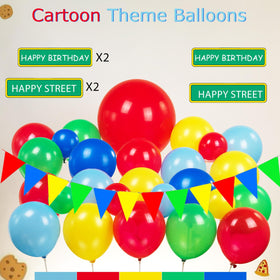 LuftParty Sesame Friends color palette boosts cohesive theme across decorations.