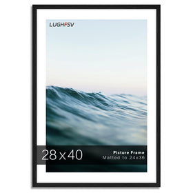 LUGHFSV 28x40 frame front view showing mat-ready opening for 24x36 art