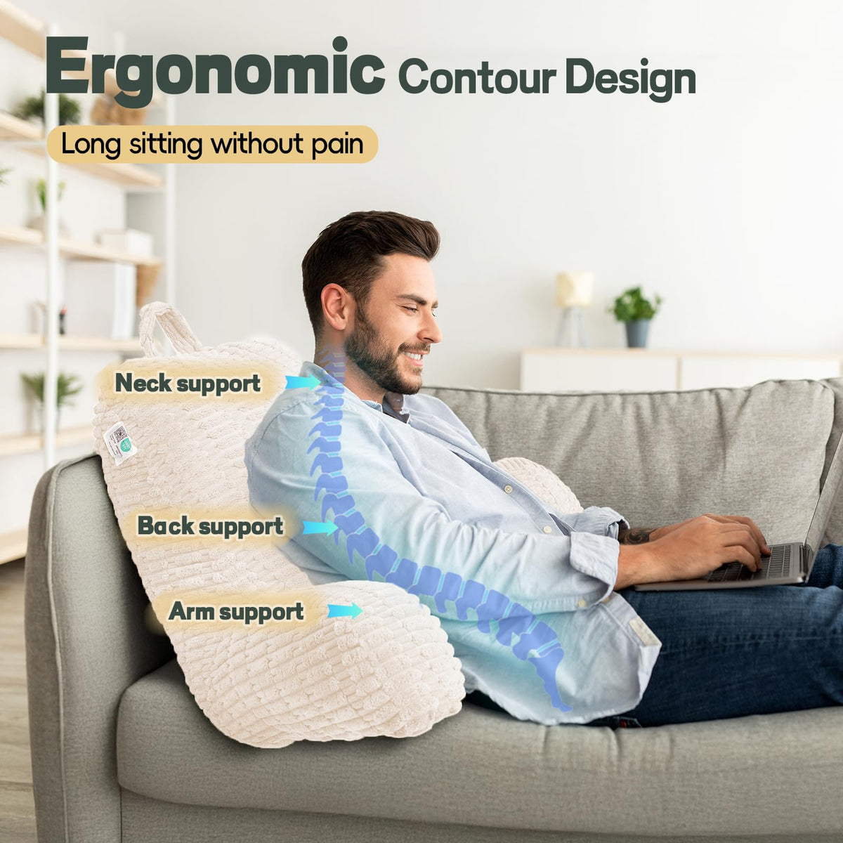 LUISOF adjustable-fill pillow with zipper for personalized comfort