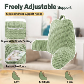 LUISOF bed chair pillow with carrying handle for easy room-to-room use.