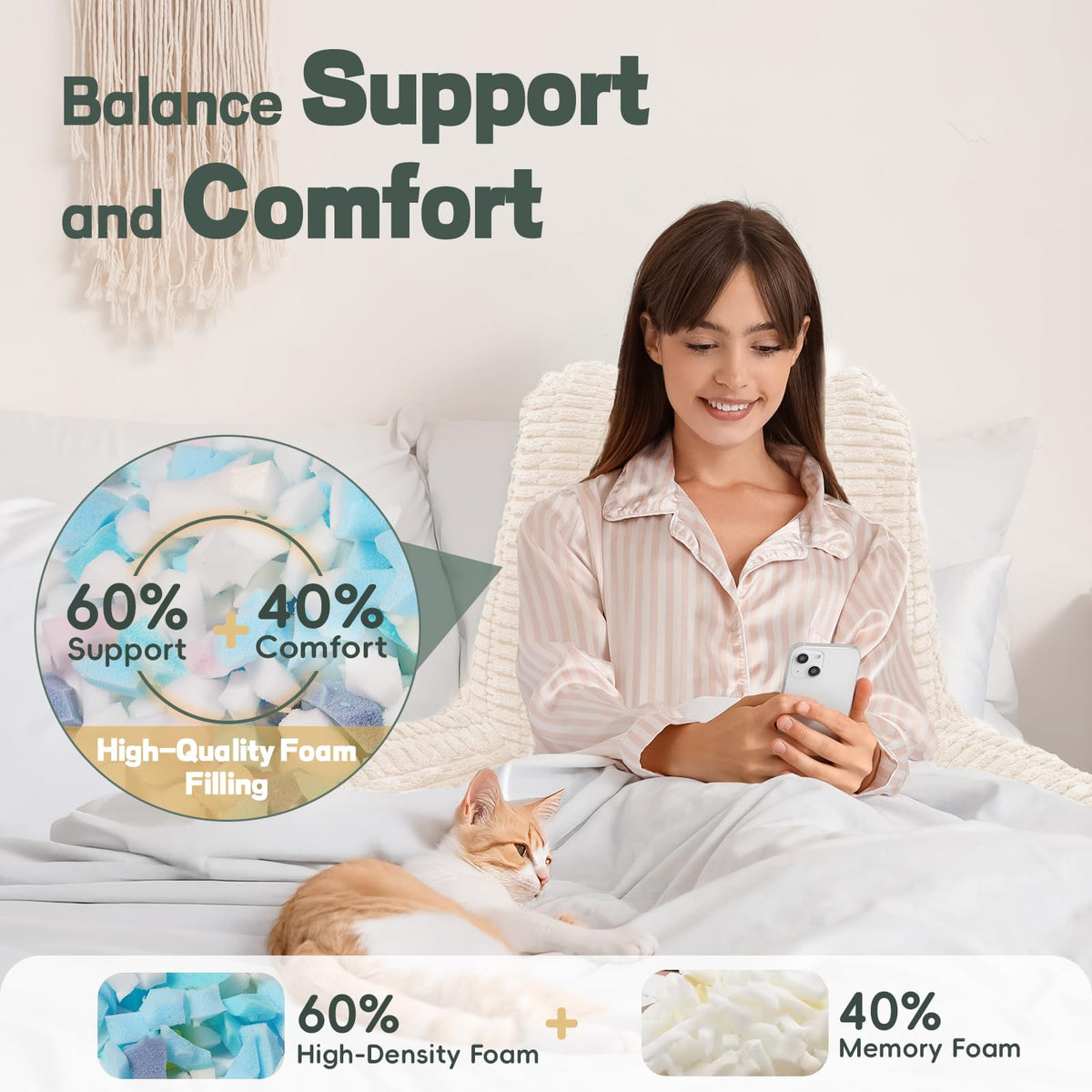 LUISOF memory foam back support on a couch