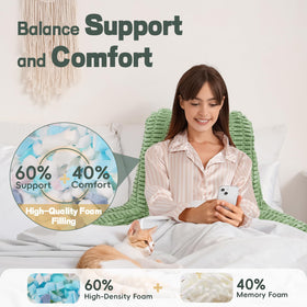 LUISOF reading pillow on couch shows comfortable arms rest and elbow support.