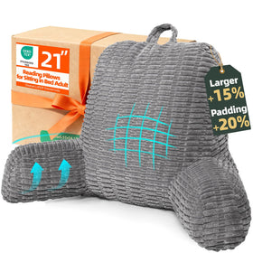 LUISOF reading pillow in bed providing plush support and comfort