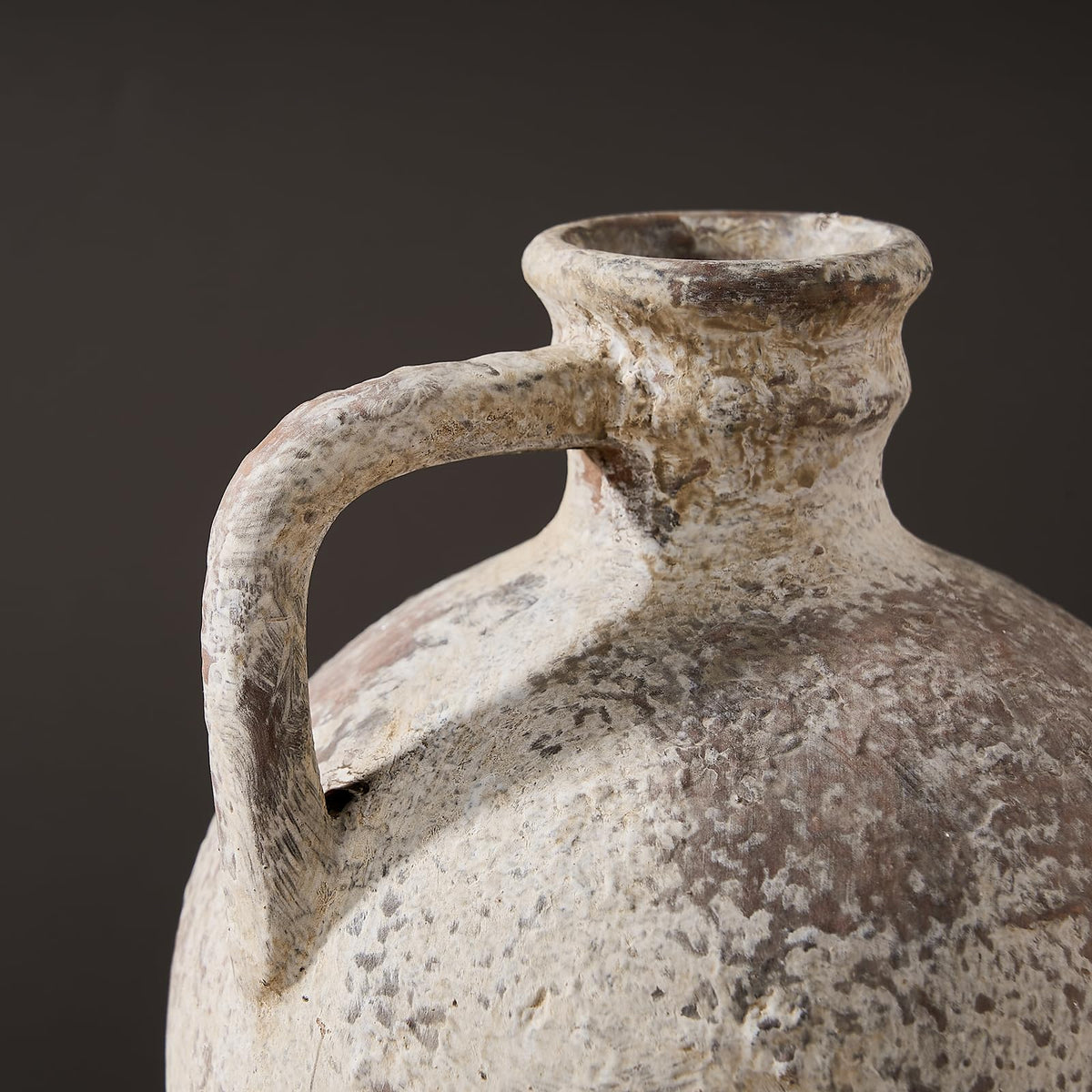 LUKA vintage clay vase as a shelf centerpiece