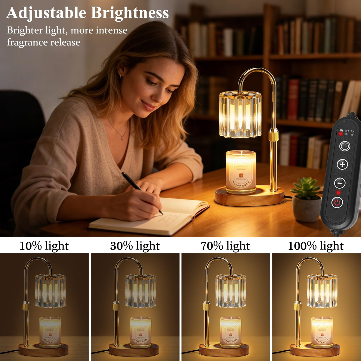Lukasa candle warmer lamp with timer highlights worry-free auto shut-off
