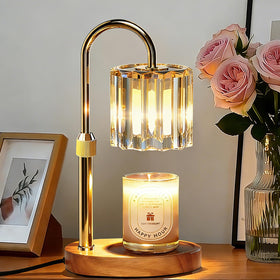 Lukasa candle warmer lamp on desk glowing warmly for a cozy ambiance
