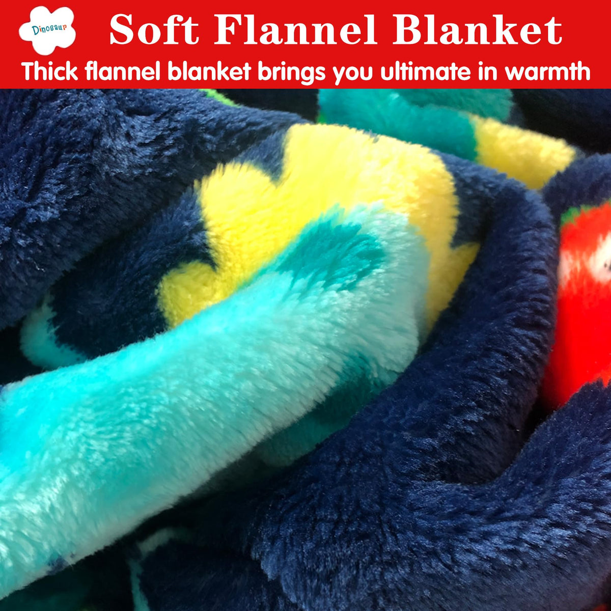 Lukeight dinosaur blanket 50x60 inches provides generous wrap for toddlers