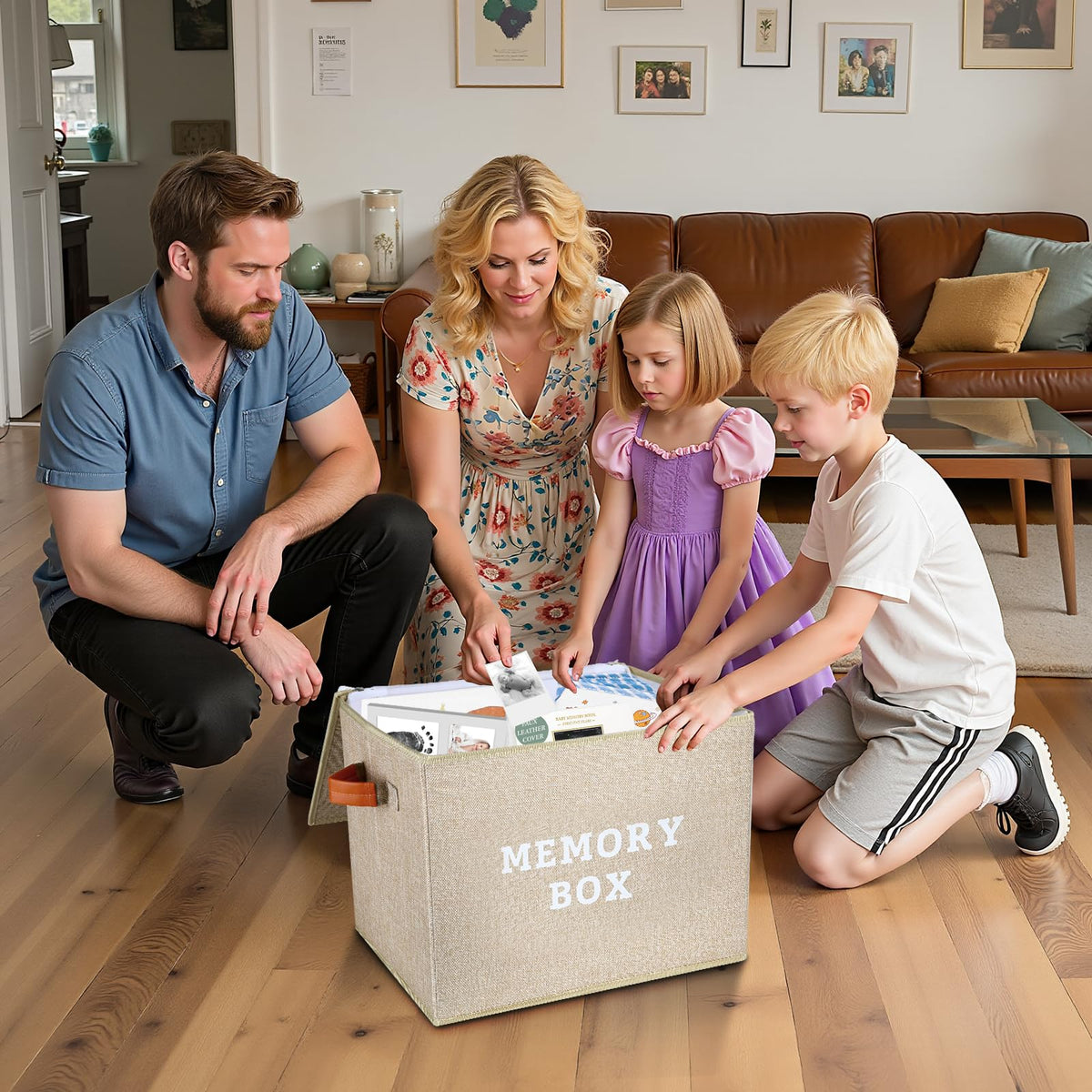 Lukeline memory box large capacity 17x13x13 helps organize photos, souvenirs, and keepsakes.