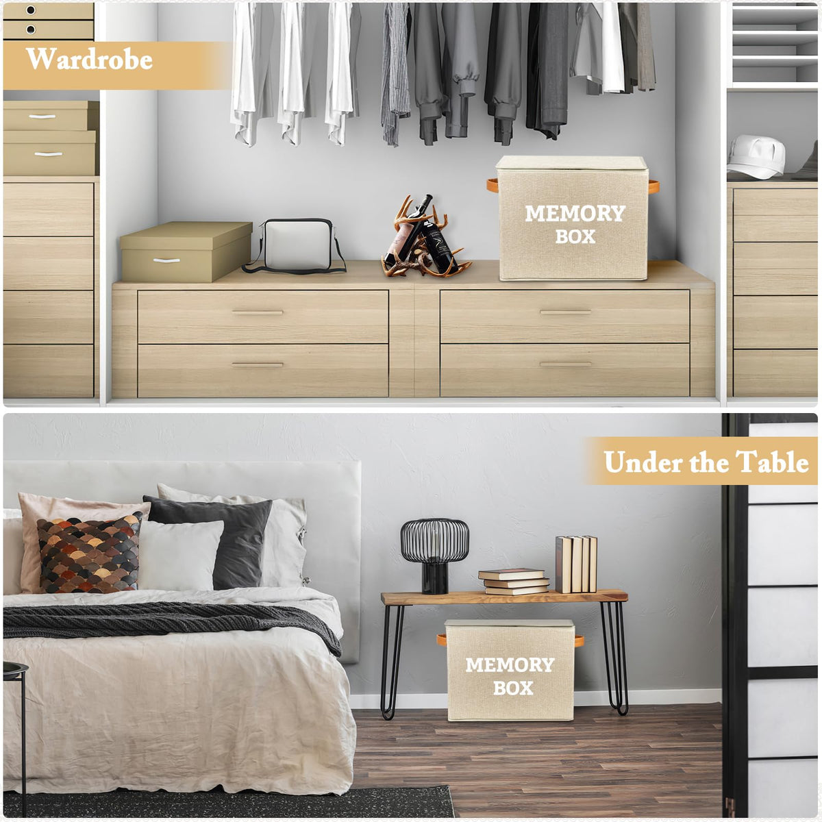 Lukeline memory box PU leather handle elevates gift appeal and easy transport.