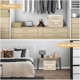 Lukeline memory box PU leather handle elevates gift appeal and easy transport.