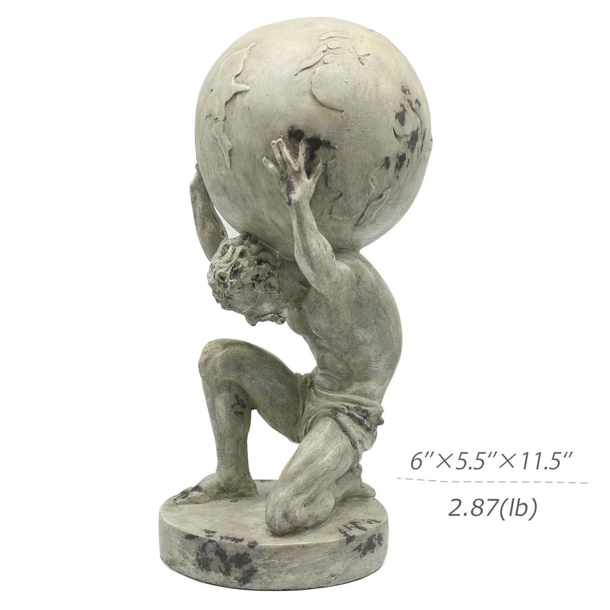 Lukitas Atlas resin construction ensures durable yet lightweight decor for easy repositioning.