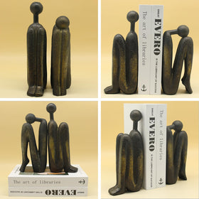 Lukitas bronze thinker figurines duo adds elegance to desk decor