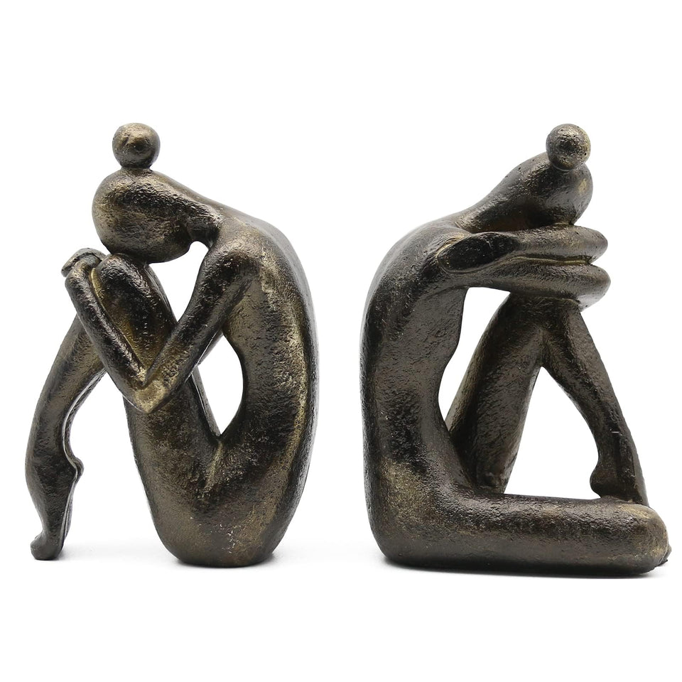 Lukitas girl thinker bookends bronze pair provide stable book support and style