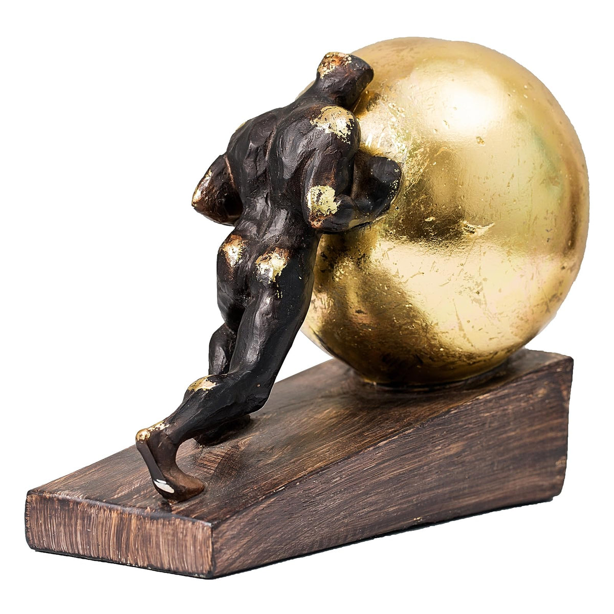 Lukitas Sisyphus sculpture 8.5-inch scale fits shelves and desks.