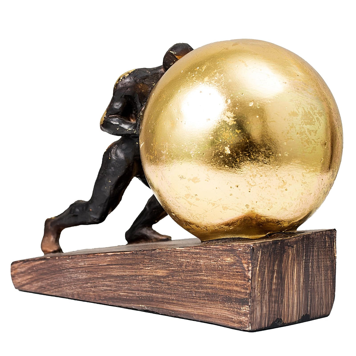 Lukitas Sisyphus sculpture hand-finished resin details enhance premium appeal.