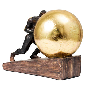 Lukitas Sisyphus sculpture hand-finished resin details enhance premium appeal.