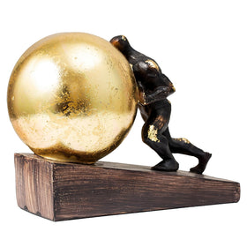 Lukitas Sisyphus sculpture living room display balances art and focus.