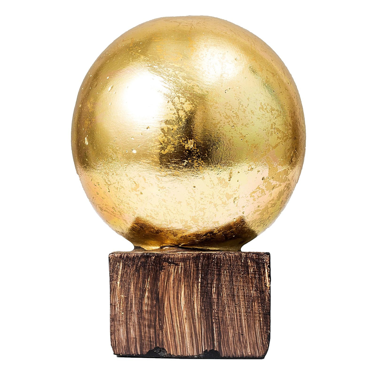 Lukitas Sisyphus sculpture resin material with subtle gold leaf finish.