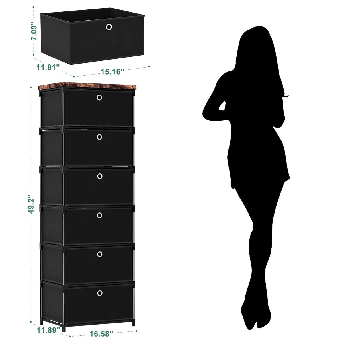 LUKYTOWER drawer chest side view highlighting sturdy frame and durability