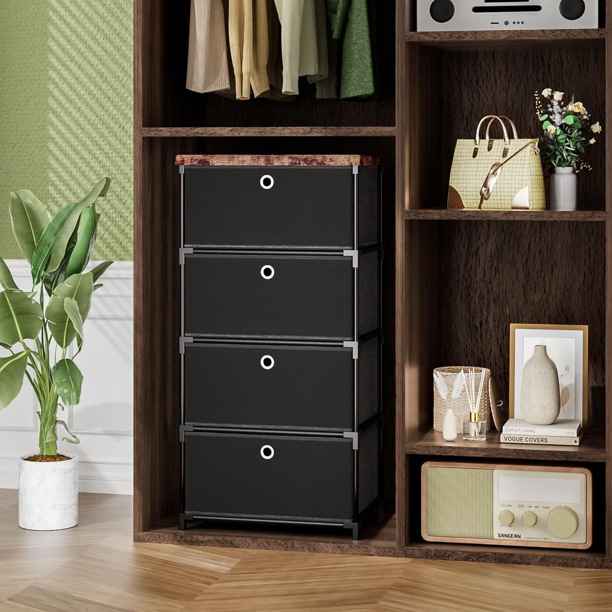 LUKYTOWER stackable storage drawers help maximize room and reduce clutter.