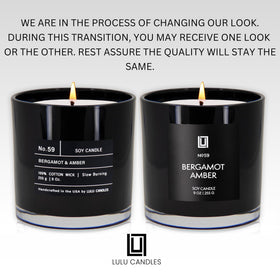 Lulu Candles vegan soy wax close-up emphasizes clean burn and guilt-free ambiance.
