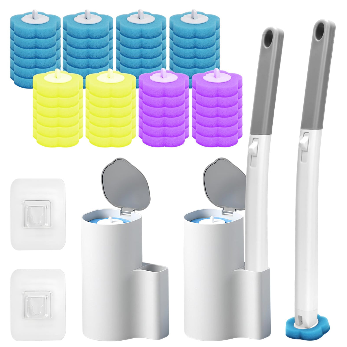 Luluaday disposable toilet brush with holder for hygienic, hands-free cleaning.