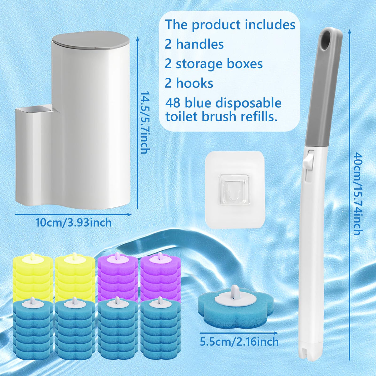 Luluaday extended-handle toilet brush reaches under rims with ease.
