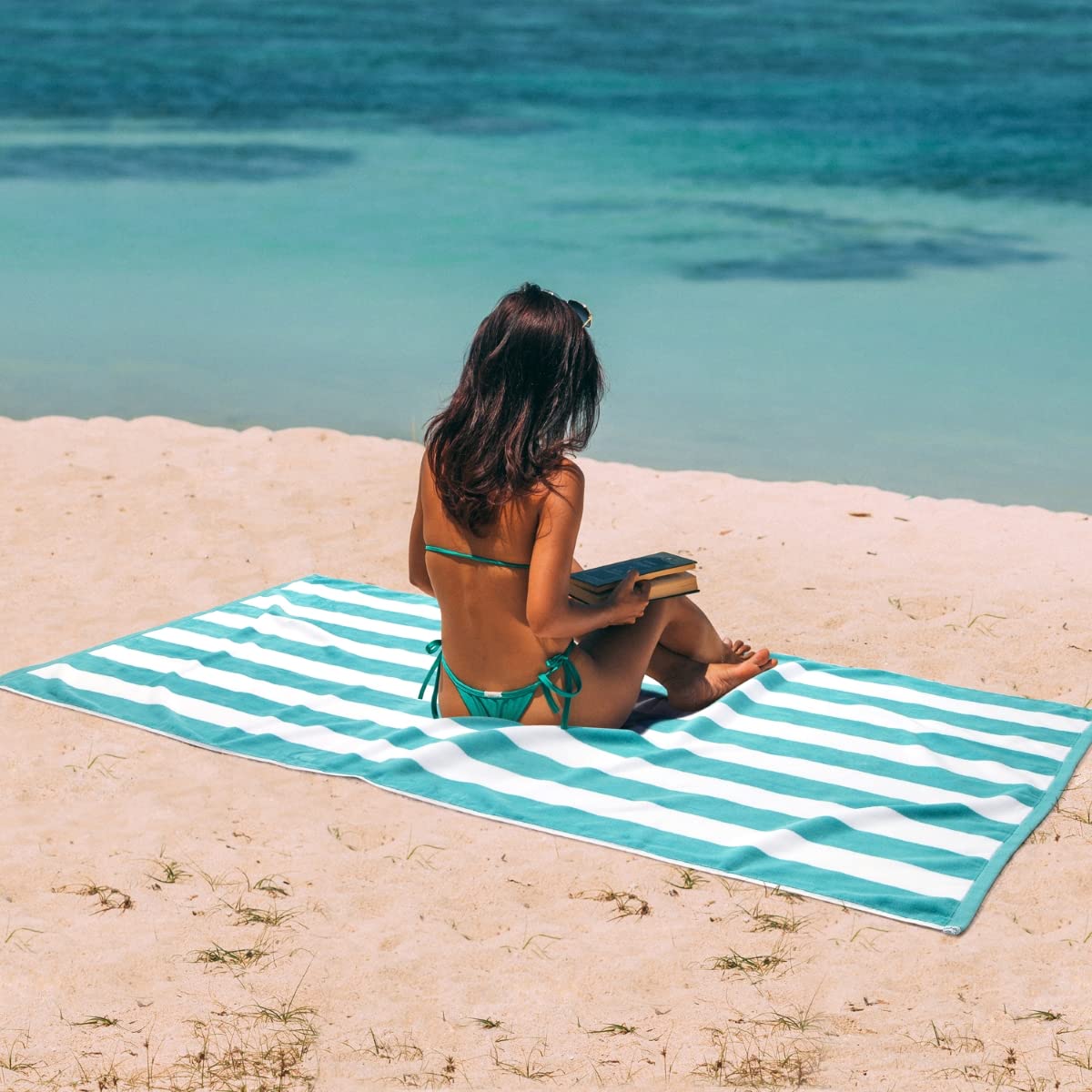 LULUHOME fade-resistant striped towel keeps colors bright after washes