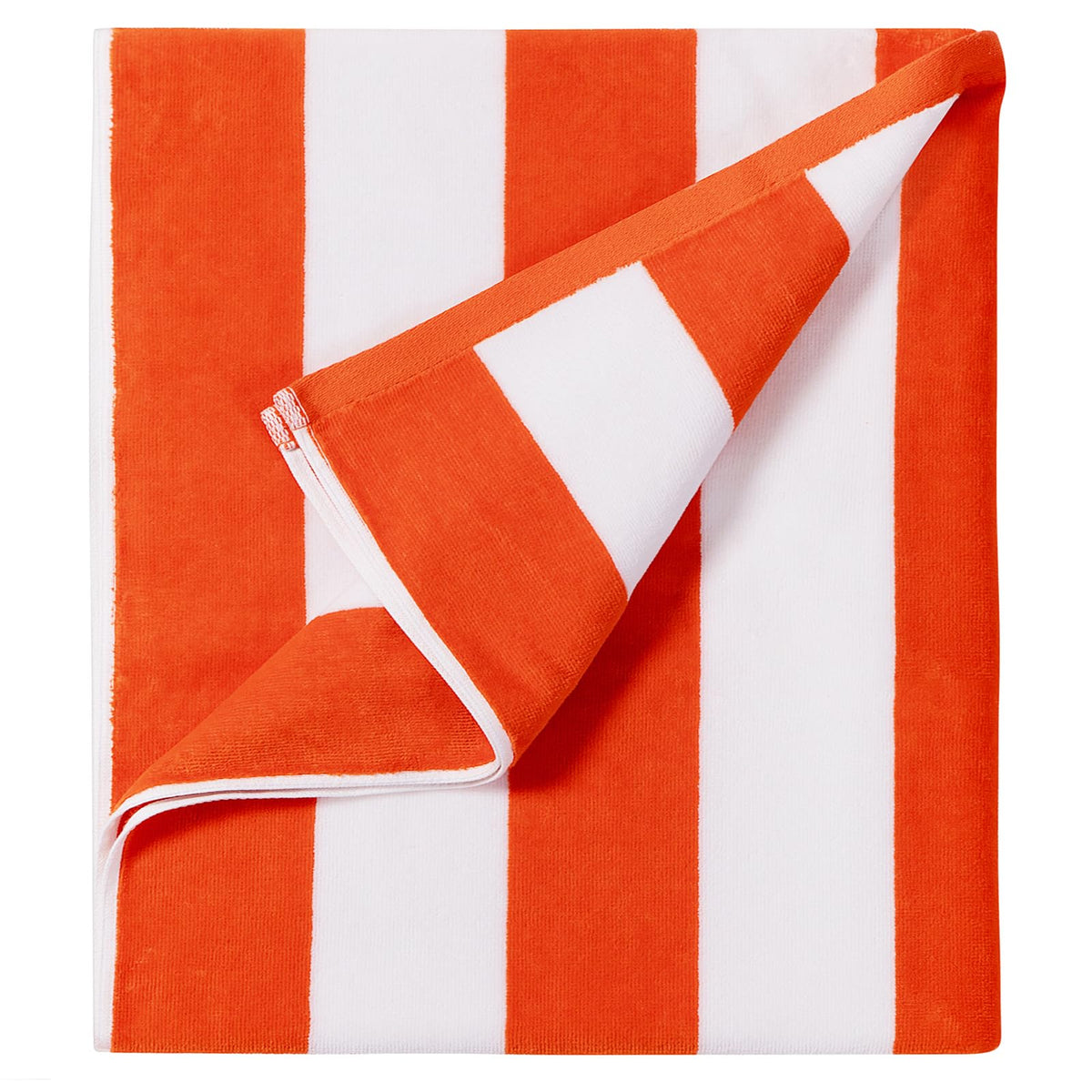 LULUHOME oversized orange beach towel laid out for drying and lounging.