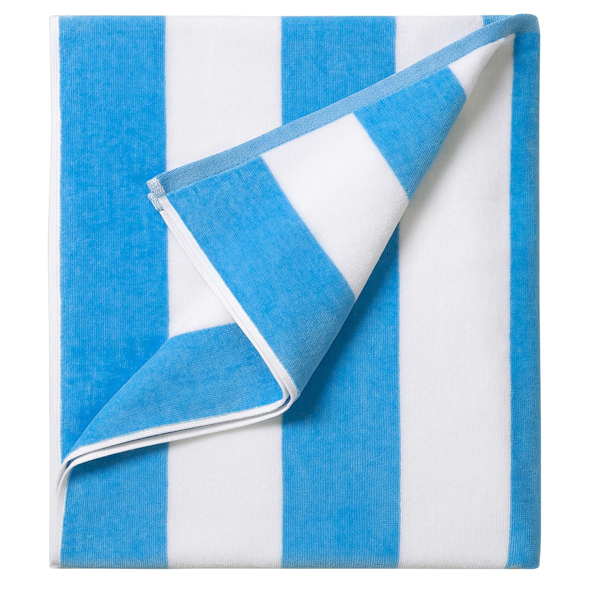 LULUHOME large blue striped beach towel for beach days and poolside lounging.