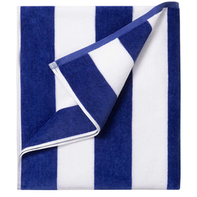 LULUHOME large striped dark blue beach towel drying quickly after swimming