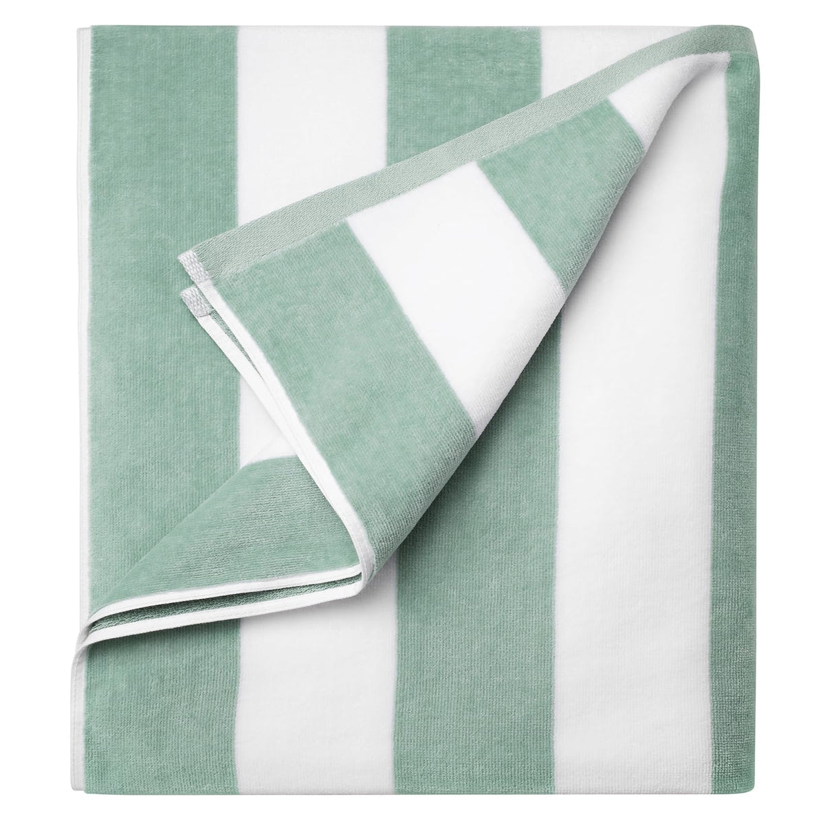 LULUHOME large striped teal towel showing generous surface and soft texture for beach use