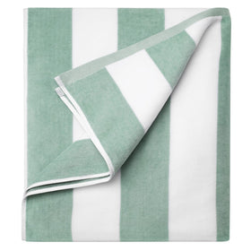 LULUHOME large striped teal towel showing generous surface and soft texture for beach use