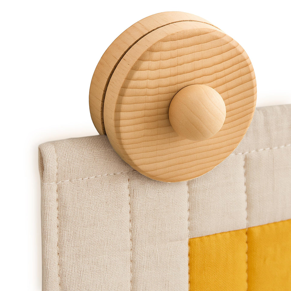 LULUTION tapestry hangers Clips four-pack natural wood for wall display.
