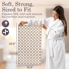 LUMA HOME beige suction cups close-up showing secure grip on clean surfaces