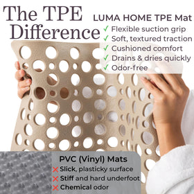 LUMA HOME spa-inspired beige bath mat adds calm style to the bathroom