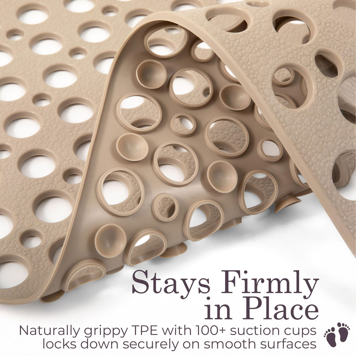 LUMA HOME beige TPE mat with soft texture for comfortable traction