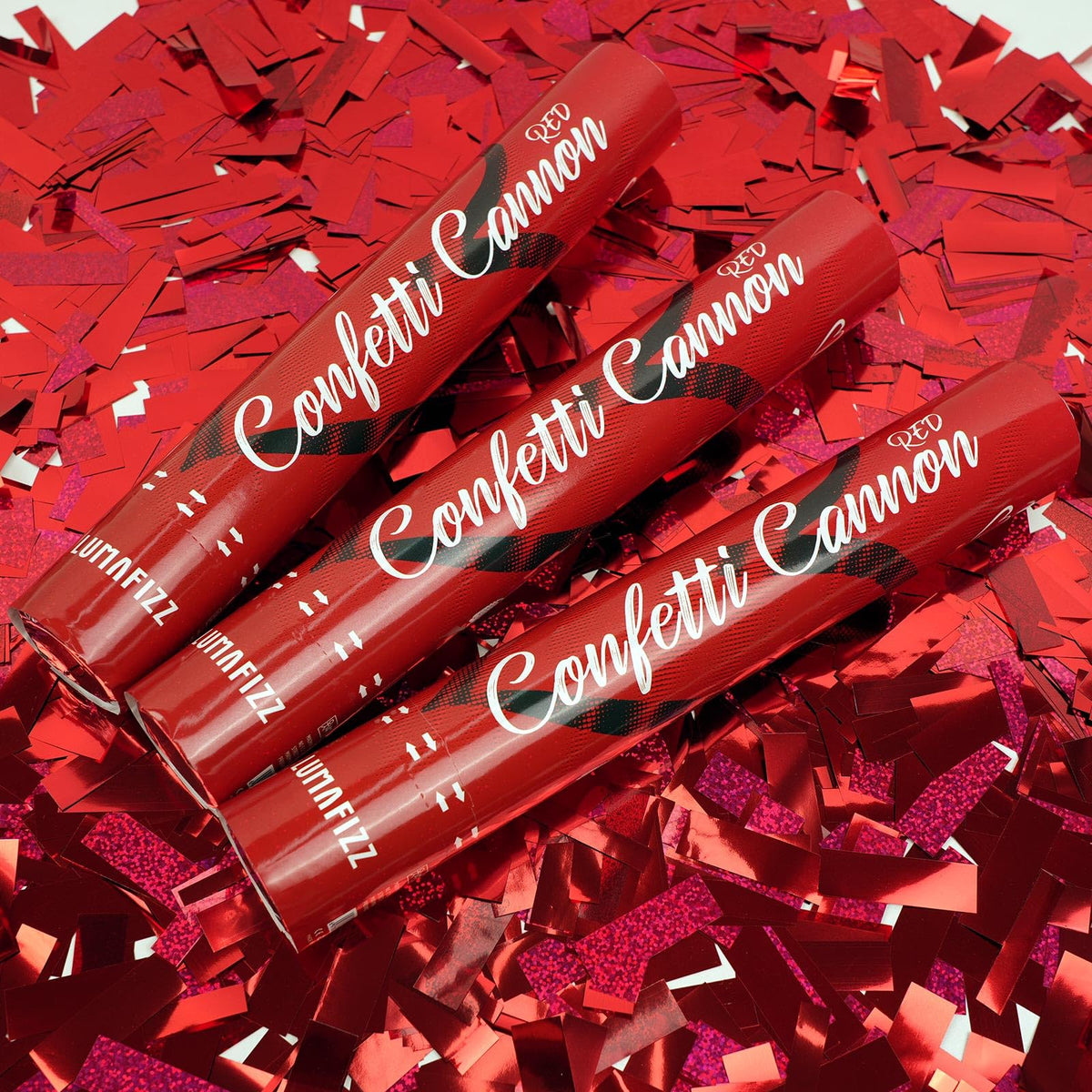 LUMAFIZZ red confetti cannon brightens birthday moments with festive bursts.